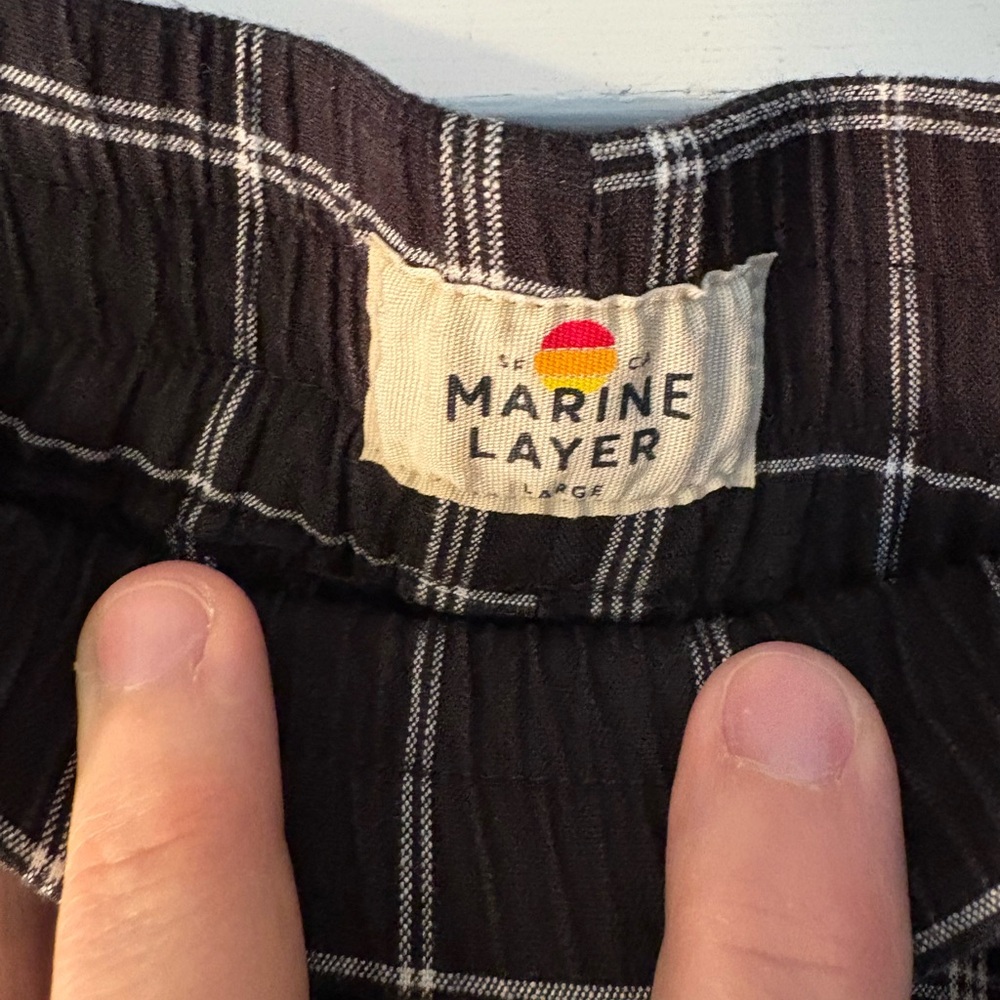 Marine Layer Black Grid Allison pants - Picture 2 of 3